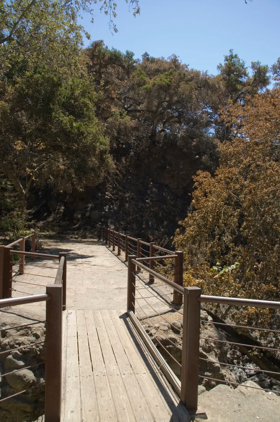view across Mission Dam after the Jesusita Fire