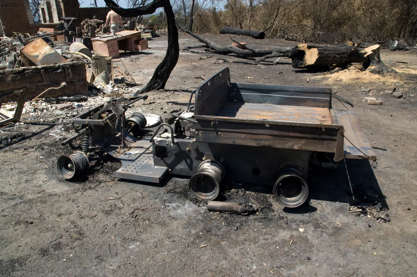 burned remains of Gator vehicle after the Jesusita Fire