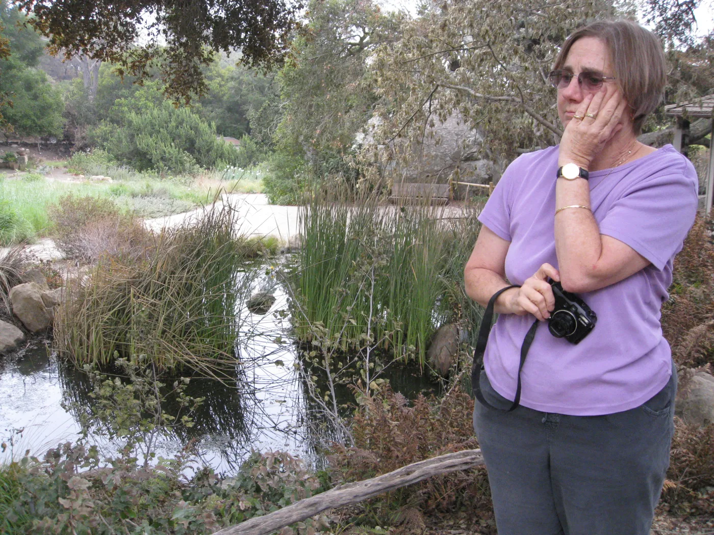 Joan Ariel surveying damage after the Jesusita Fire