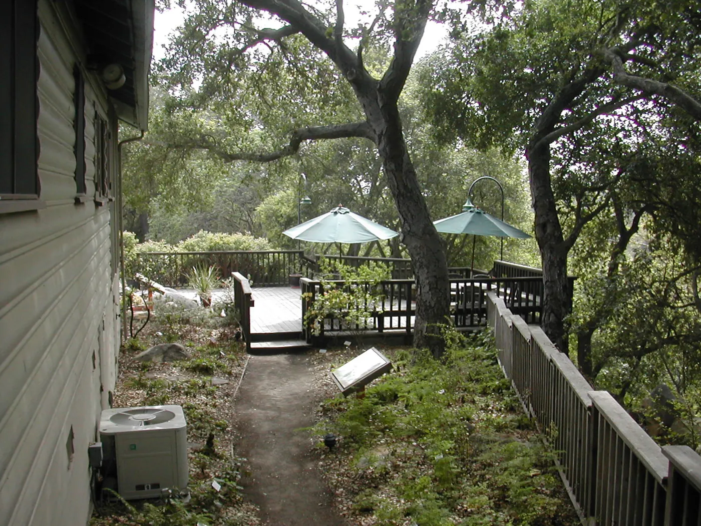 West side of cottage looking south, Home Demonstration Deck