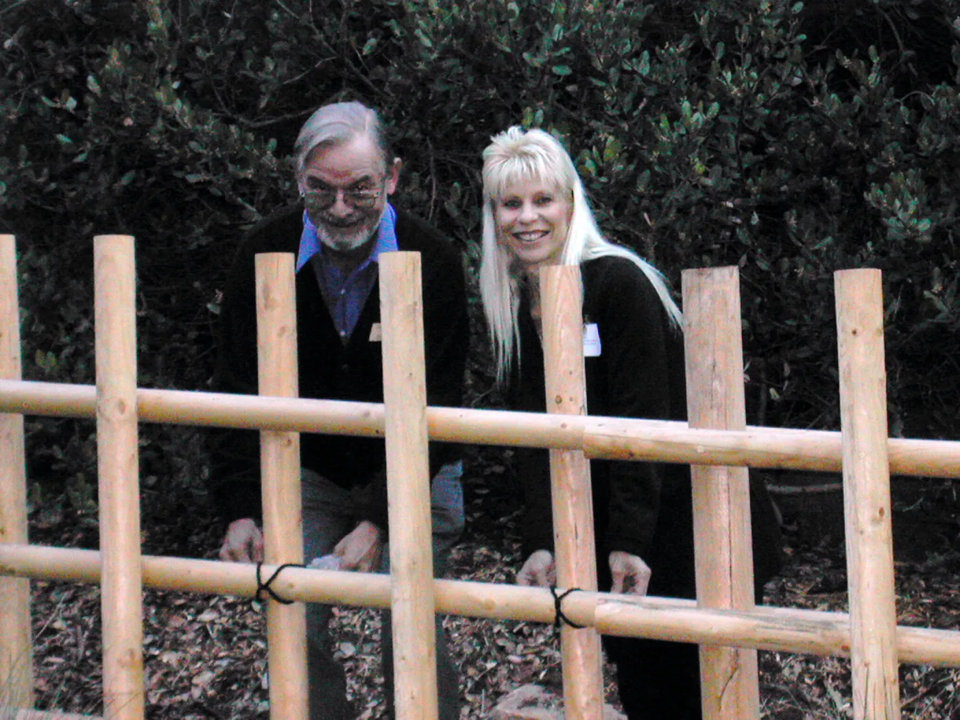 Dieter Wilken and Kelly Stark at Tea House fence