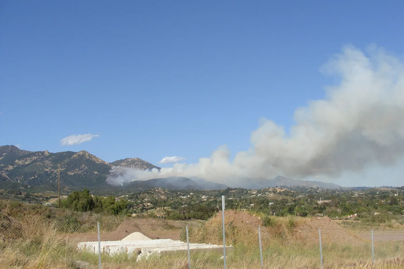 Jesusita Fire from San Marcos Pass, Day 1, 5:00 PM