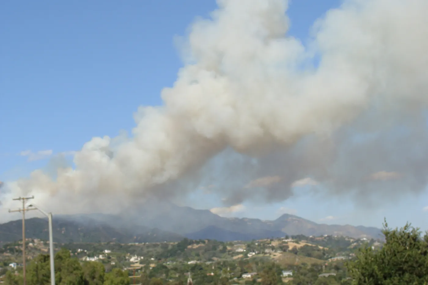 Jesusita Fire from San Marcos Pass, Day 1, 4:45 PM