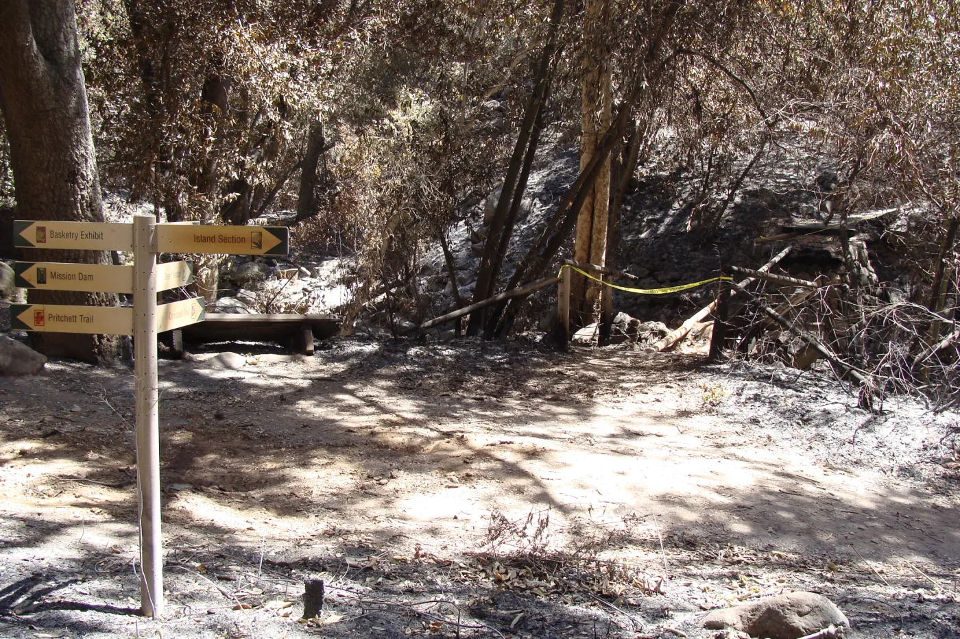 remains of the Campbell Bridge, after the Jesusita Fire