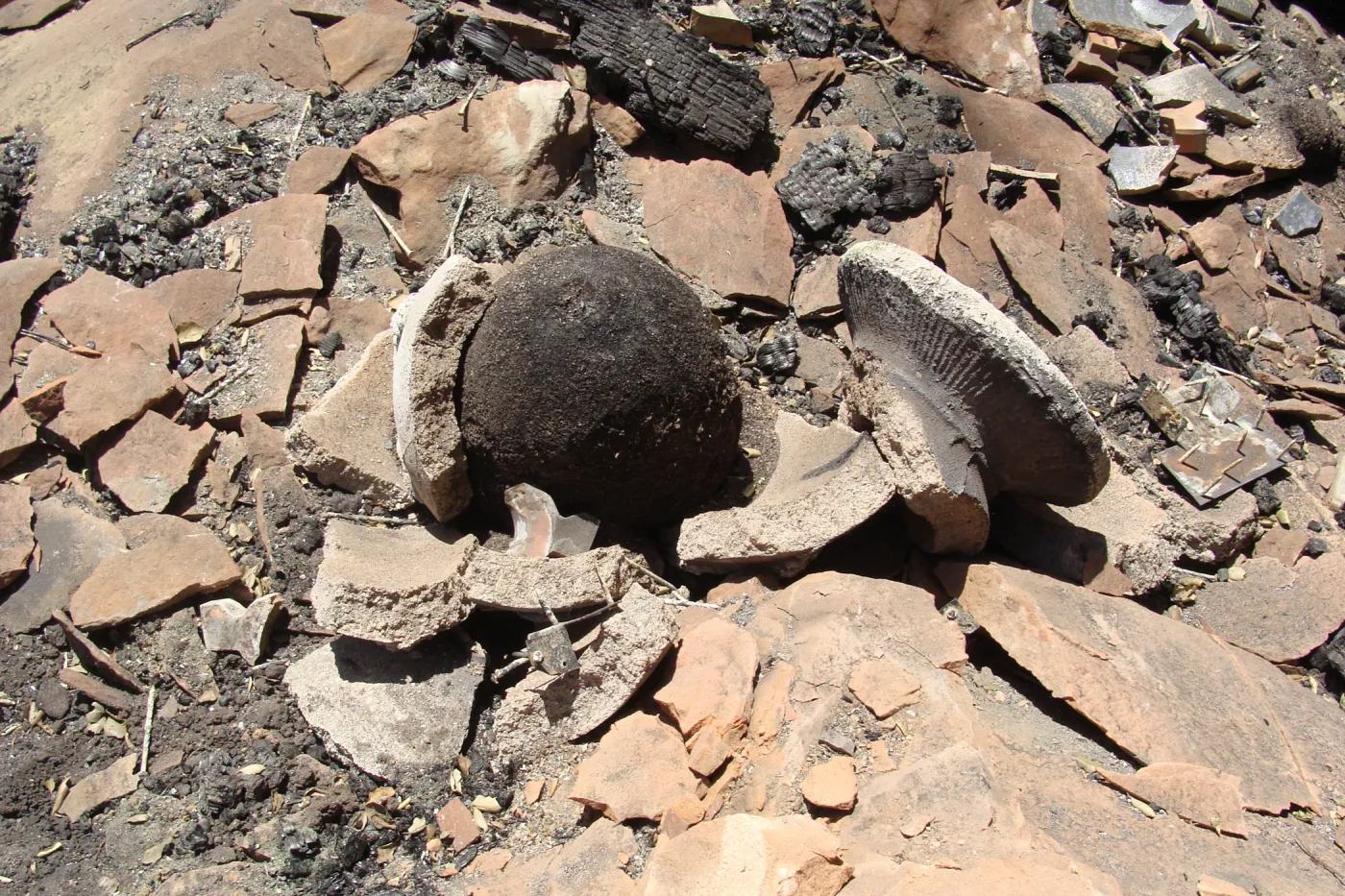 debris from the Home Demonstration Deck, after the Jesusita Fire