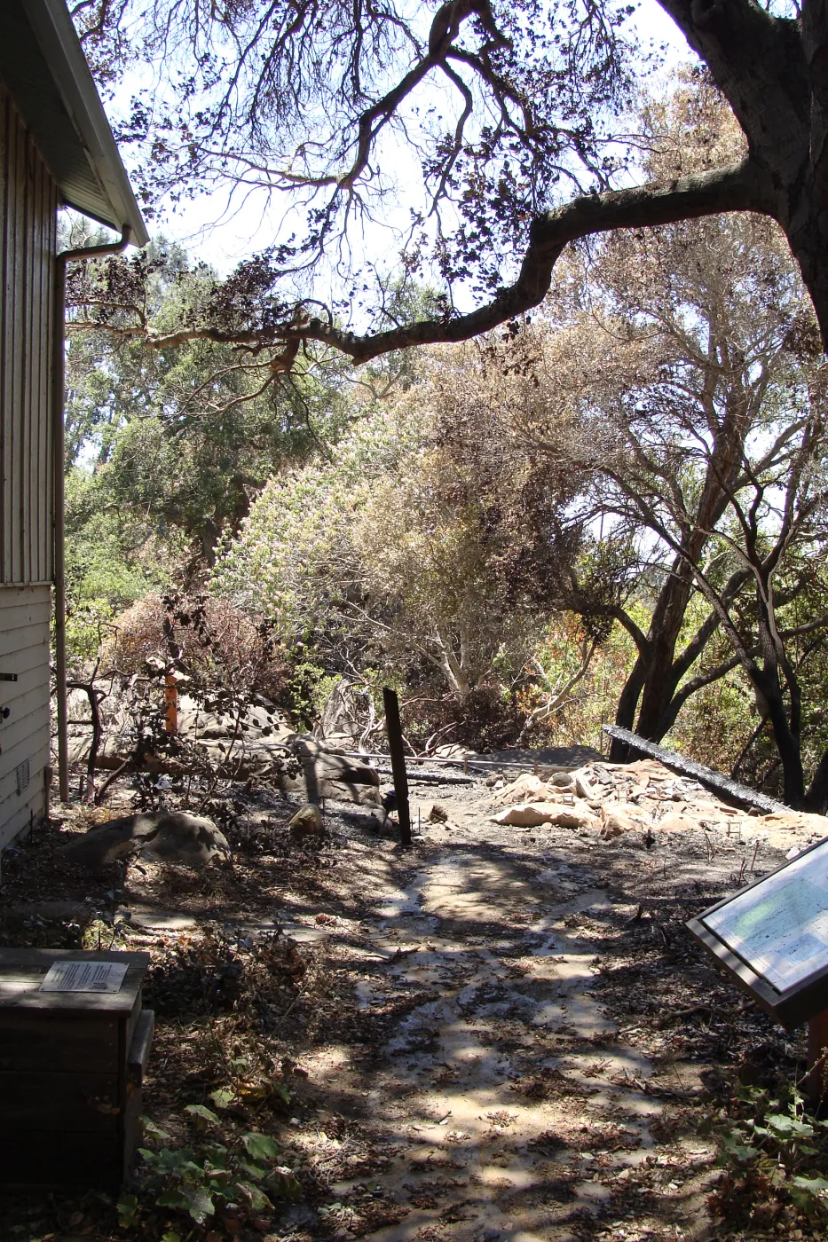 burned site of the Home Demonstration Deck, after the Jesusita Fire