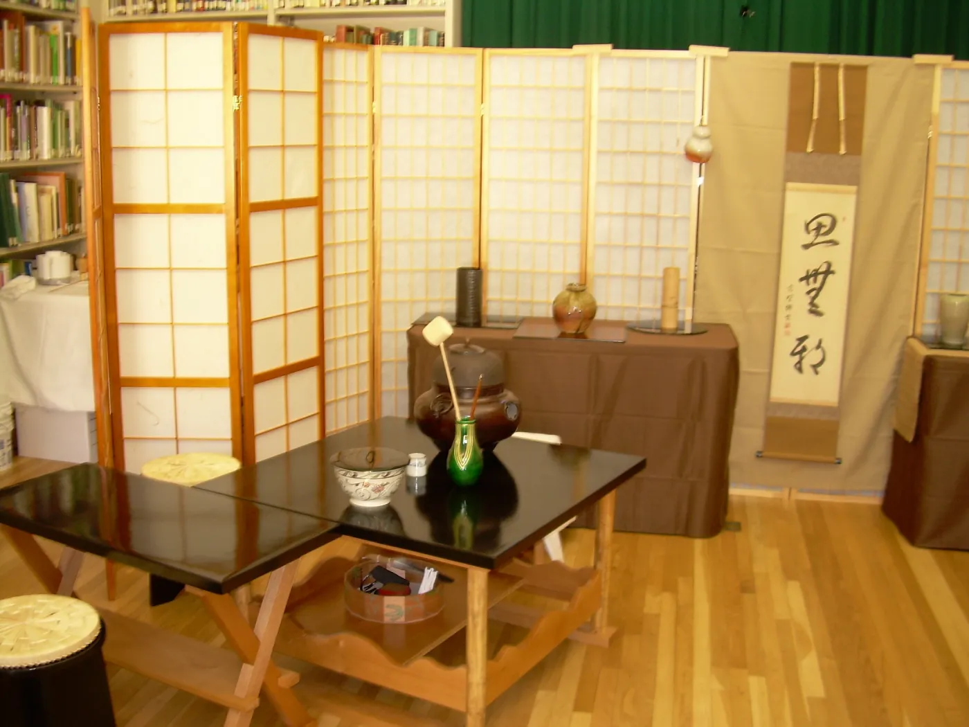 Tea Ceremony set up in the Blaksley Library