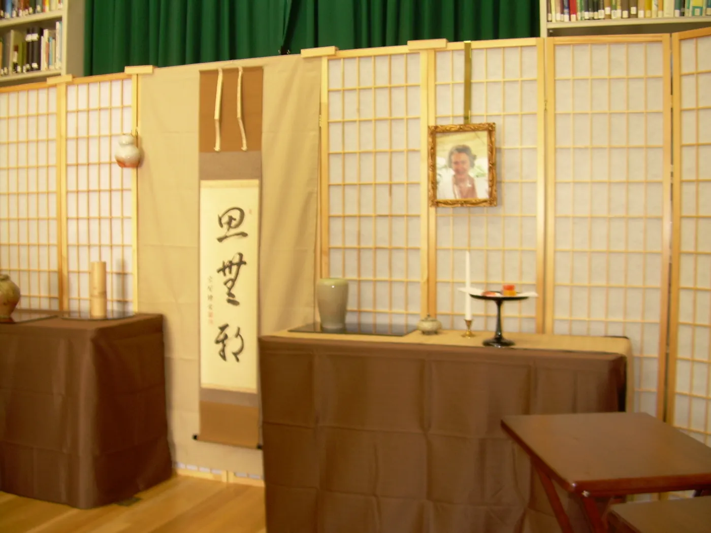 Tea Ceremony set up in the Blaksley Library