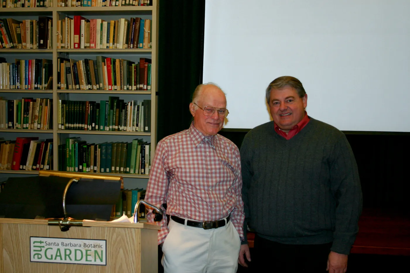 Yale professor F. Herbert Bormann and Ed Schneider, lecture at SBBG