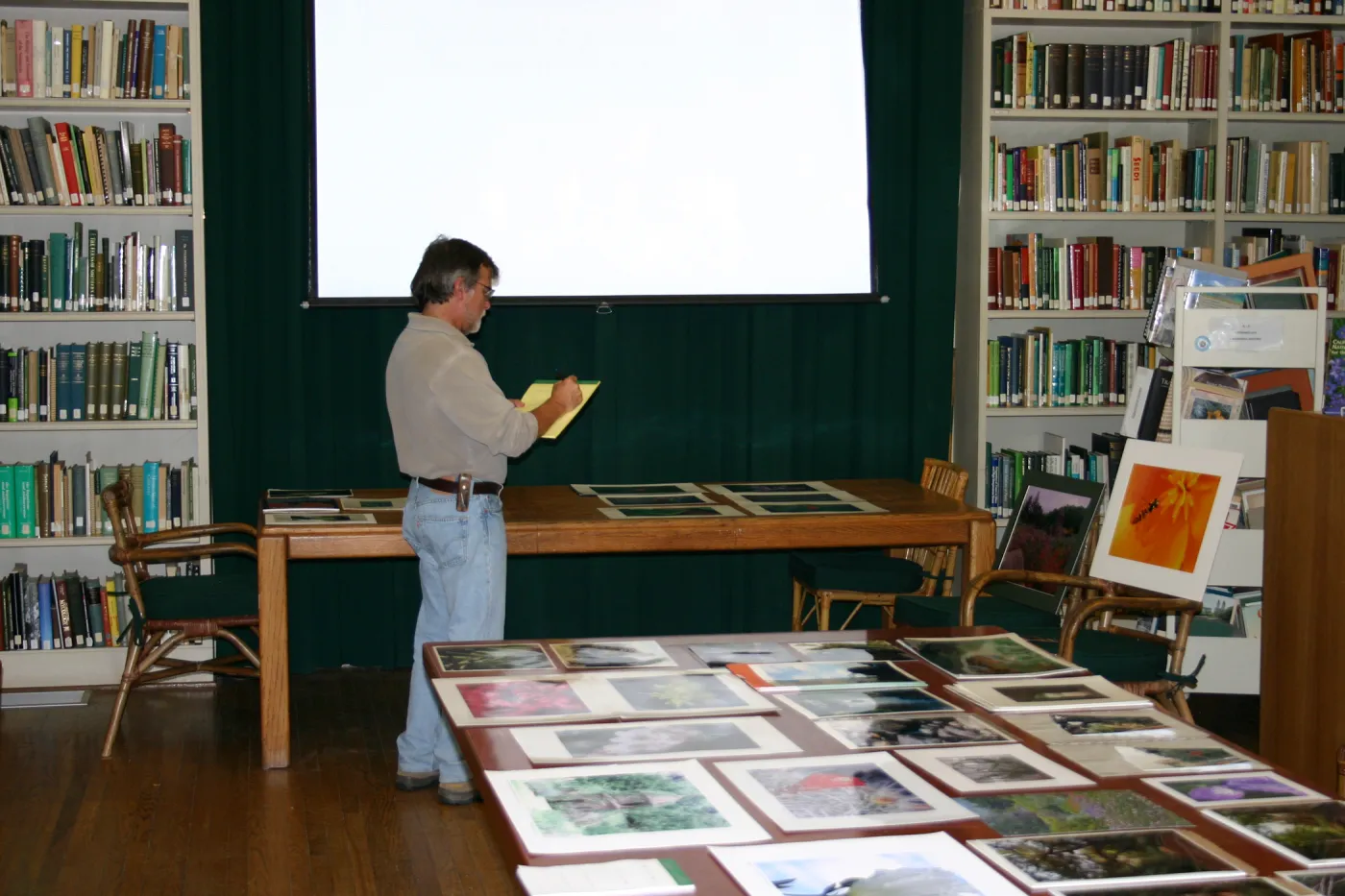 SCAPE Art Exhibit, judging in the Blaksley Library