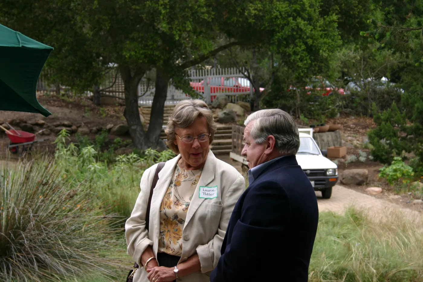 Bliss Luncheon, on the Blaksley Boulder patio, Laurie Potter and Bob Sherwood