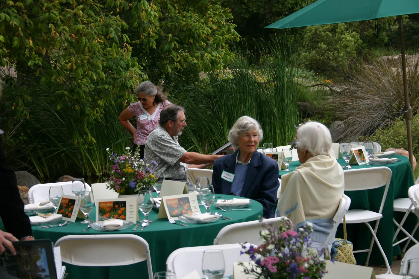 Bliss Luncheon, on the Blaksley Boulder patio, Jean Leonard