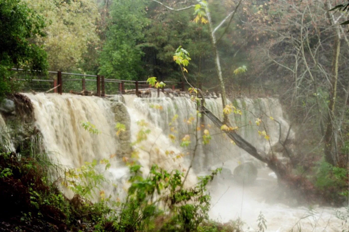 flood and storm debris at Mission Dam, Mission Creek