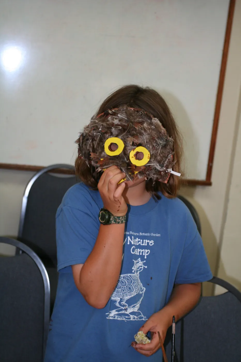 feather masks, SBBG Summer Nature Camp, 2008