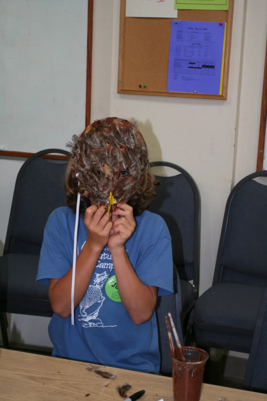 feather masks, SBBG Summer Nature Camp, 2008