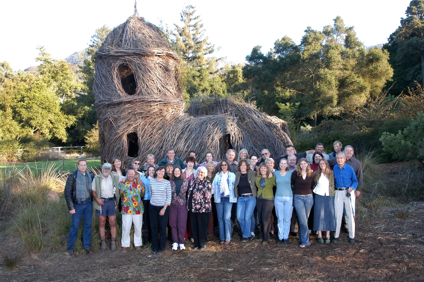 SBBG staff portrait in front of Toad Hall, group photo, SBBG Staff Christmas Card 2006