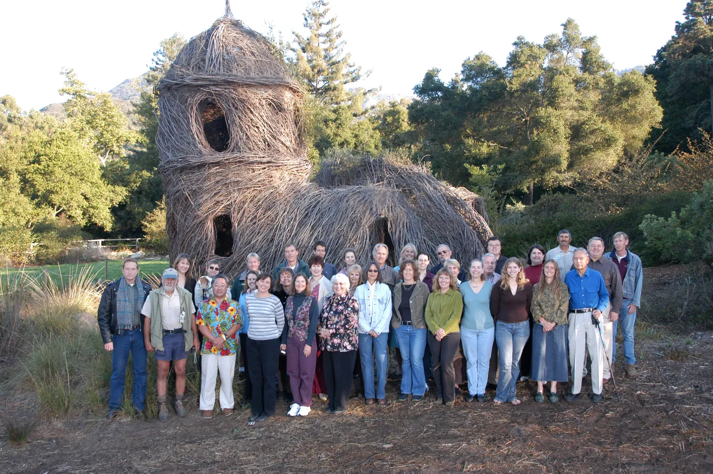 SBBG staff portrait in front of Toad Hall, group photo, SBBG Staff Christmas Card 2006