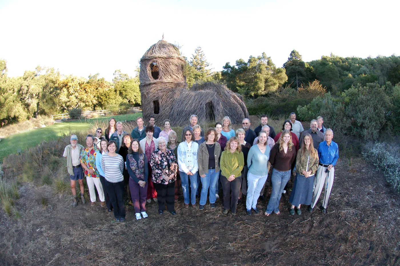 SBBG staff portrait in front of Toad Hall, group photo, SBBG Staff Christmas Card 2006