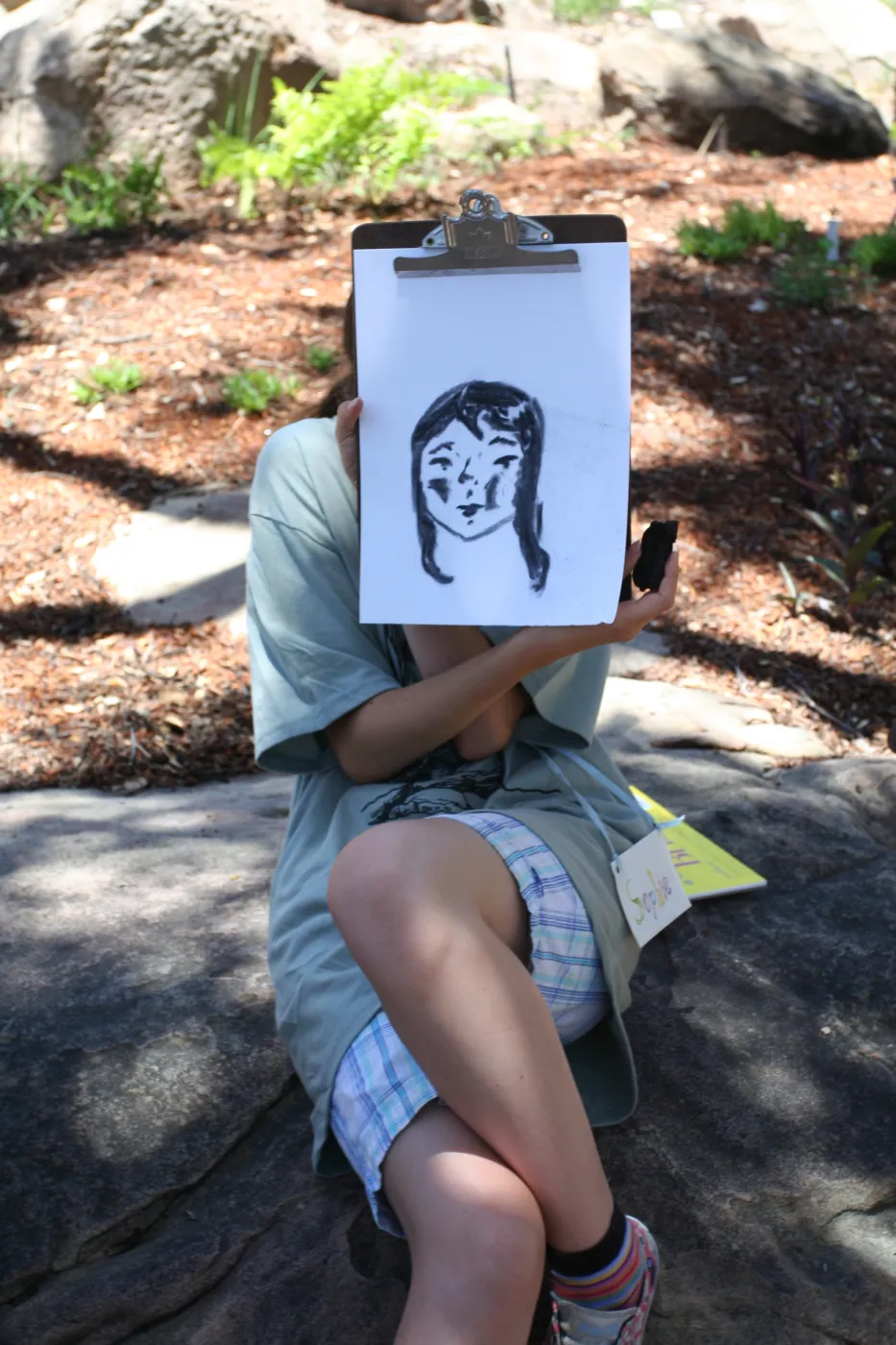 charcoal lesson, SBBG Summer Nature Camp, 2009