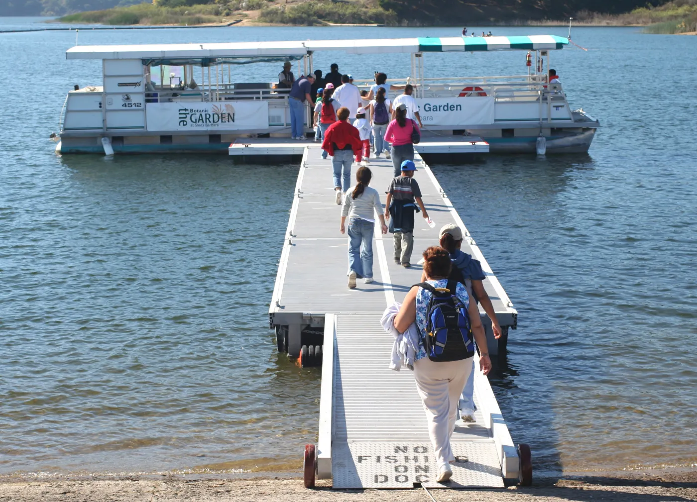 SBBG boat, Lake Casitas, SBBG education tours, 2005-2006