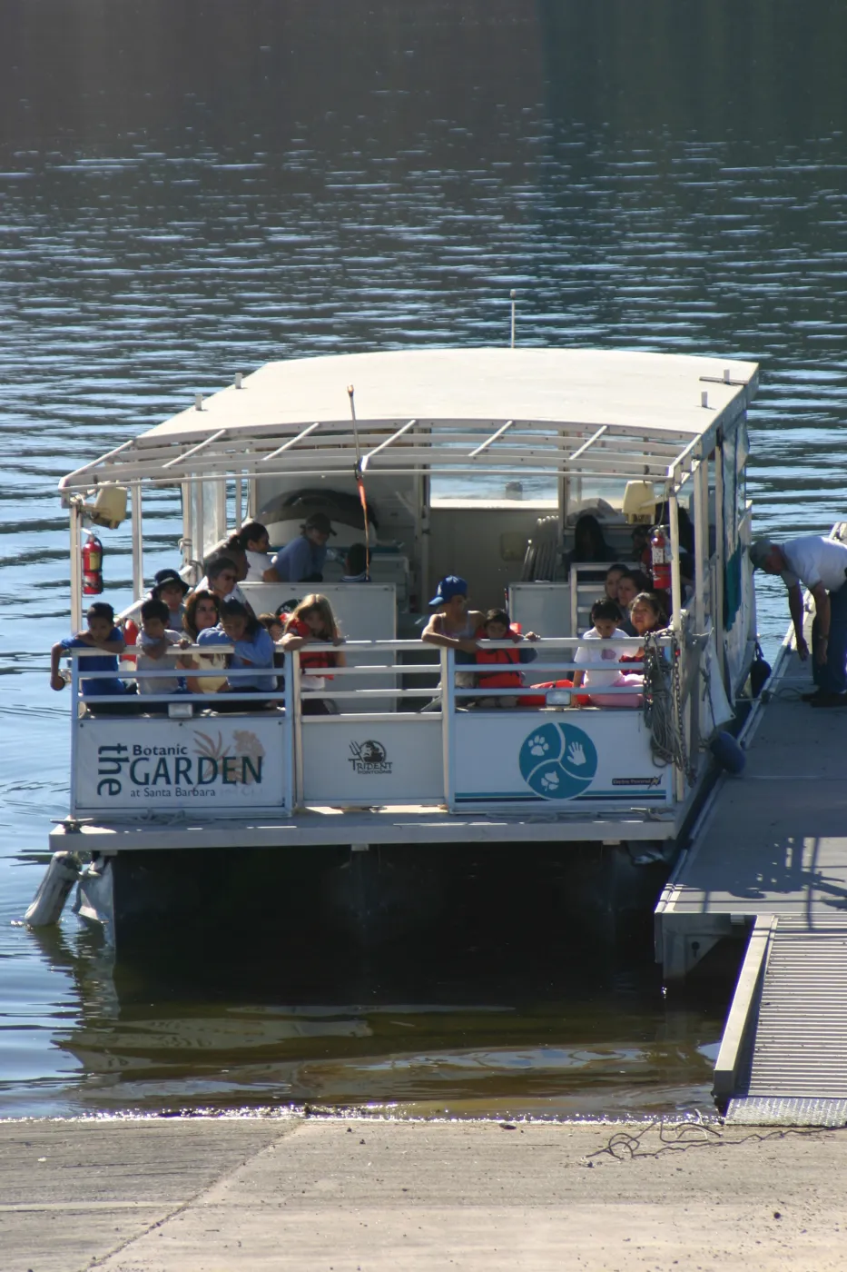 SBBG boat, Lake Casitas, SBBG education tours, 2005-2006