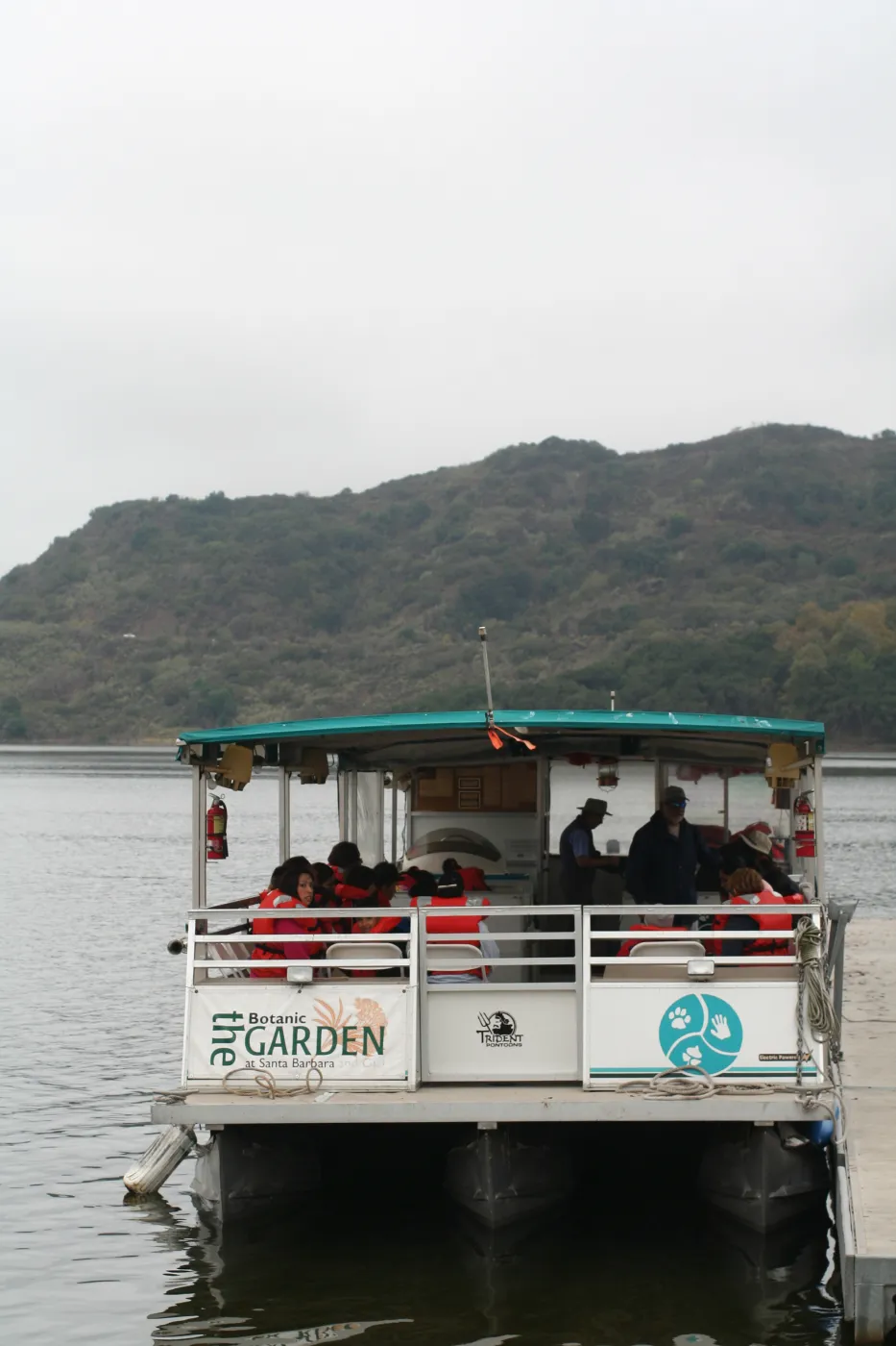 SBBG boat, Lake Casitas, SBBG education tours, 2005-2006
