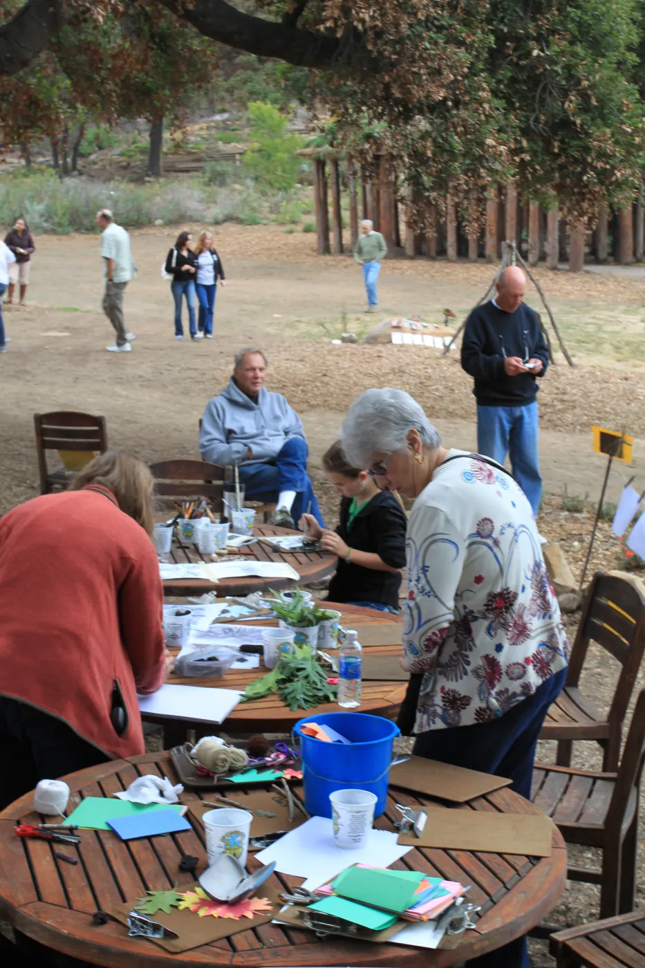 charcoal drawings activity, Art from Ashes event, SBBG