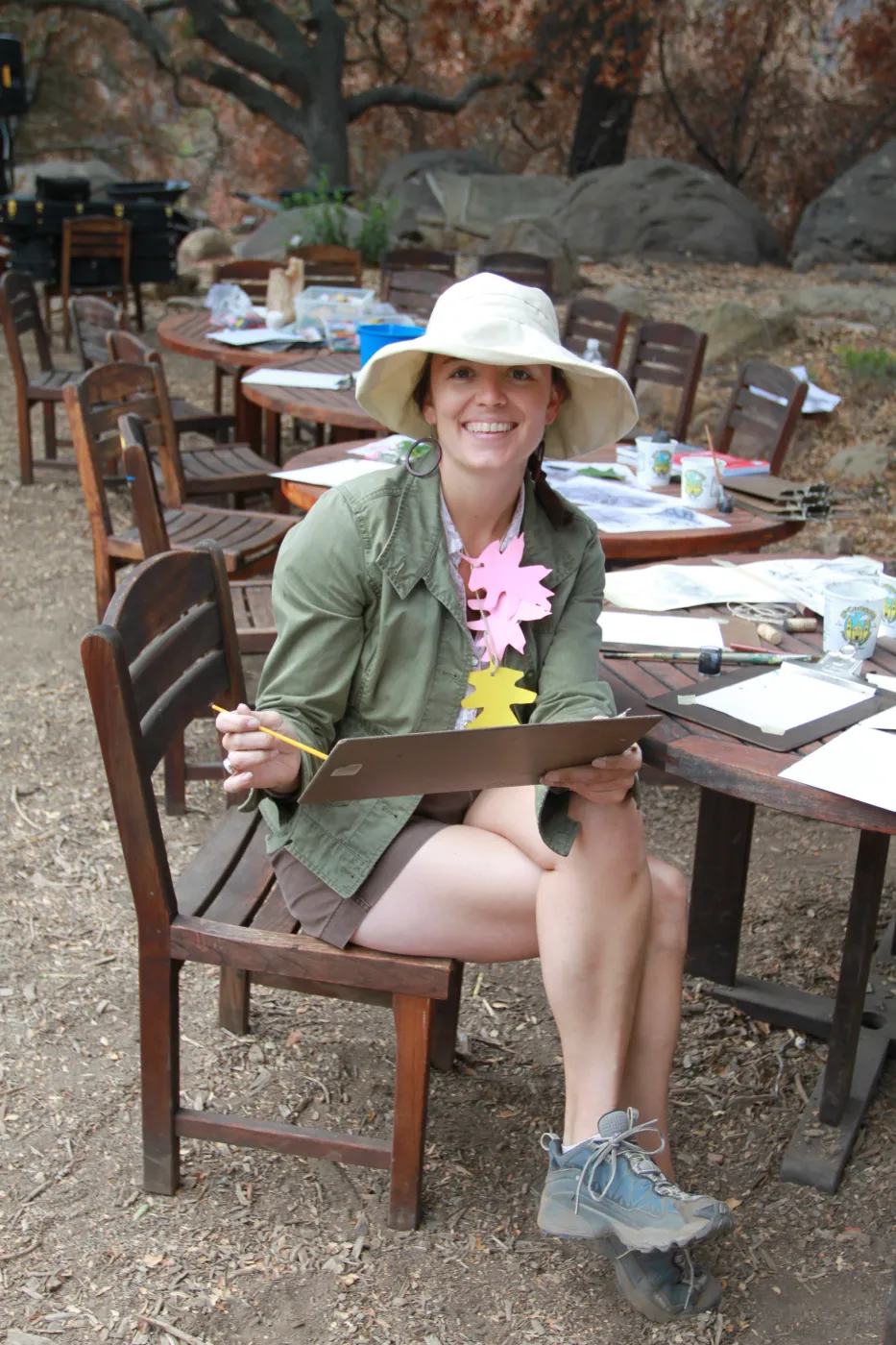 charcoal drawings activity, Art from Ashes event, SBBG
