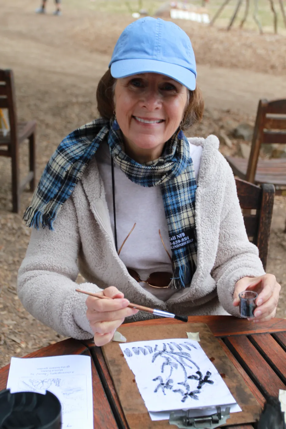 charcoal drawings activity, Art from Ashes event, SBBG