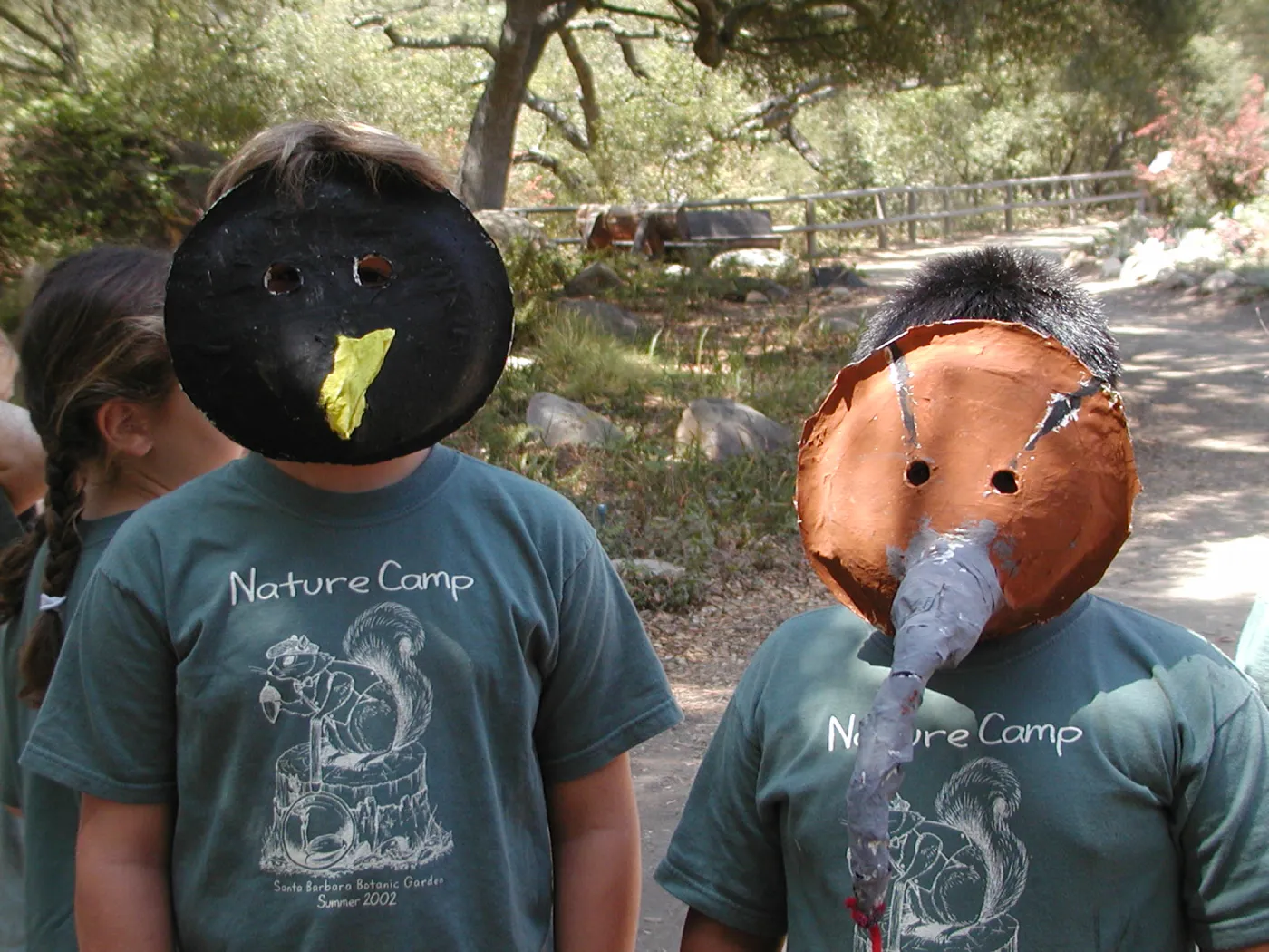 painted animal masks, SBBG Summer Nature Camp, 2002