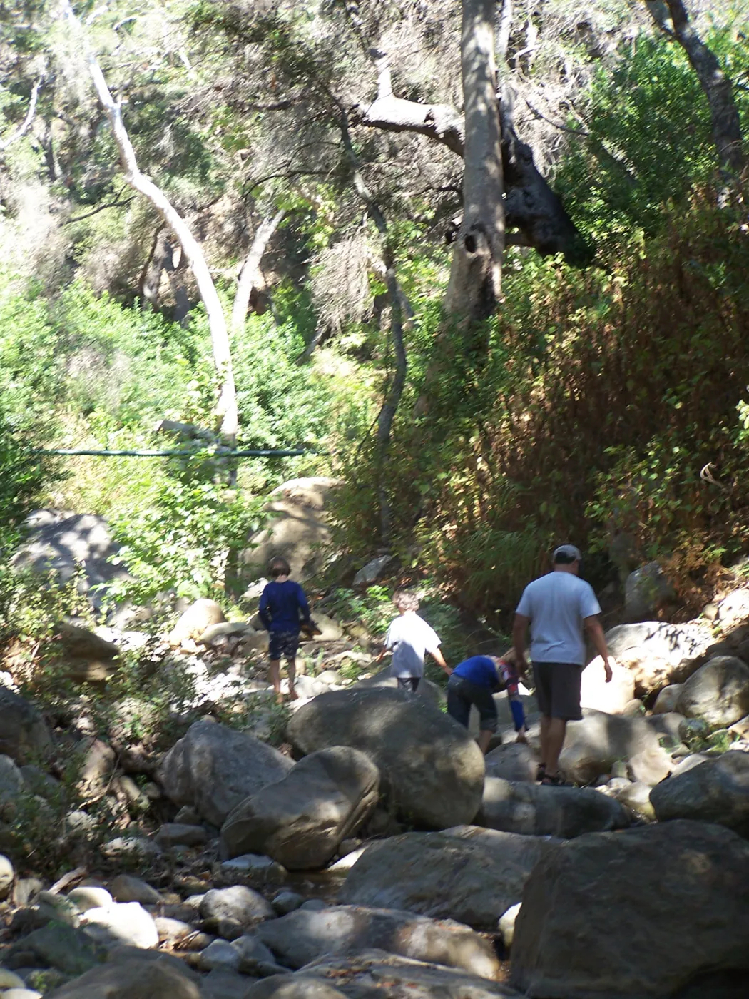 SBBG Community Free Day, visitors exploring Mission Creek