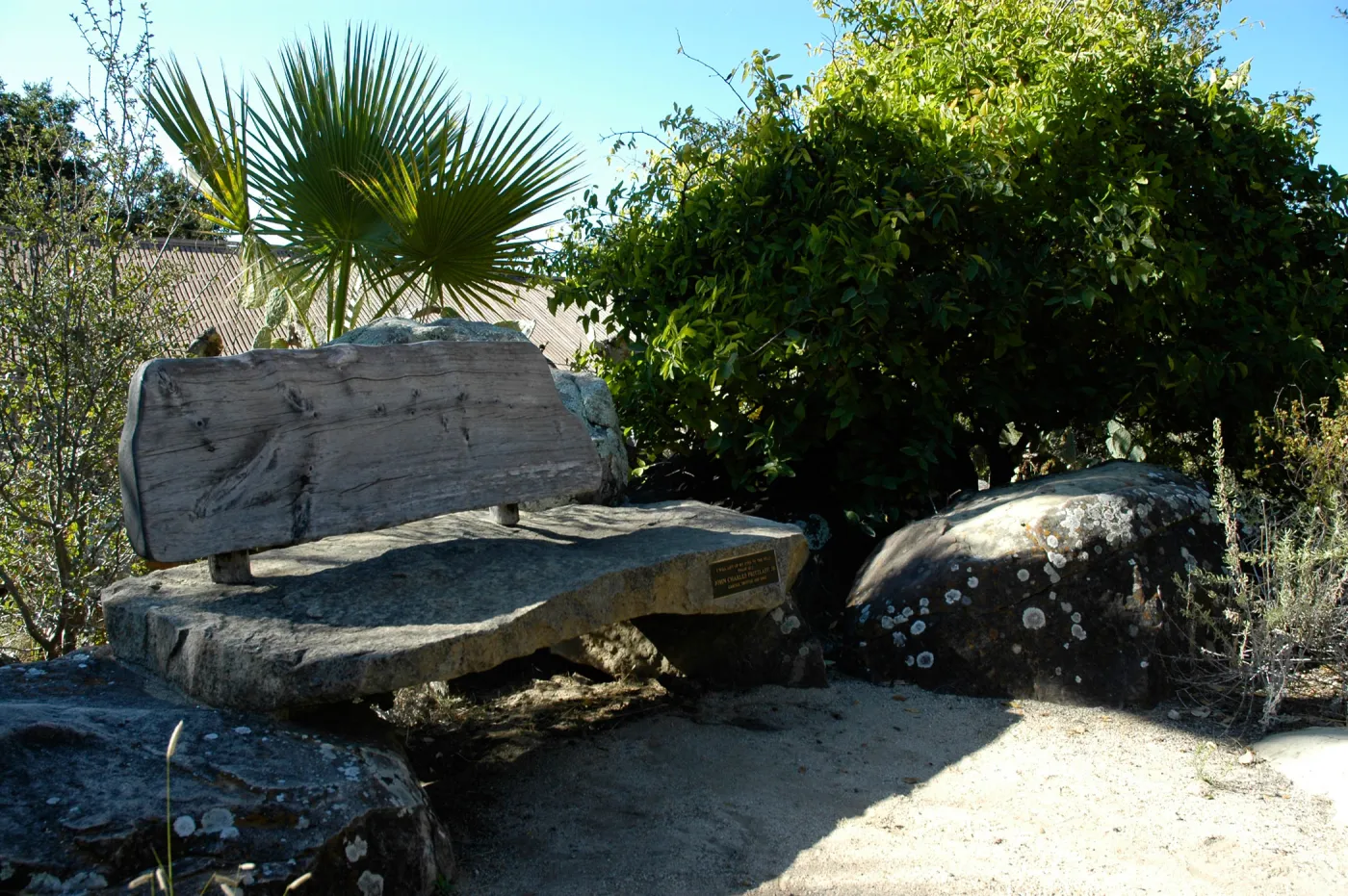 Pritzlaff bench, wood bench in Desert Section