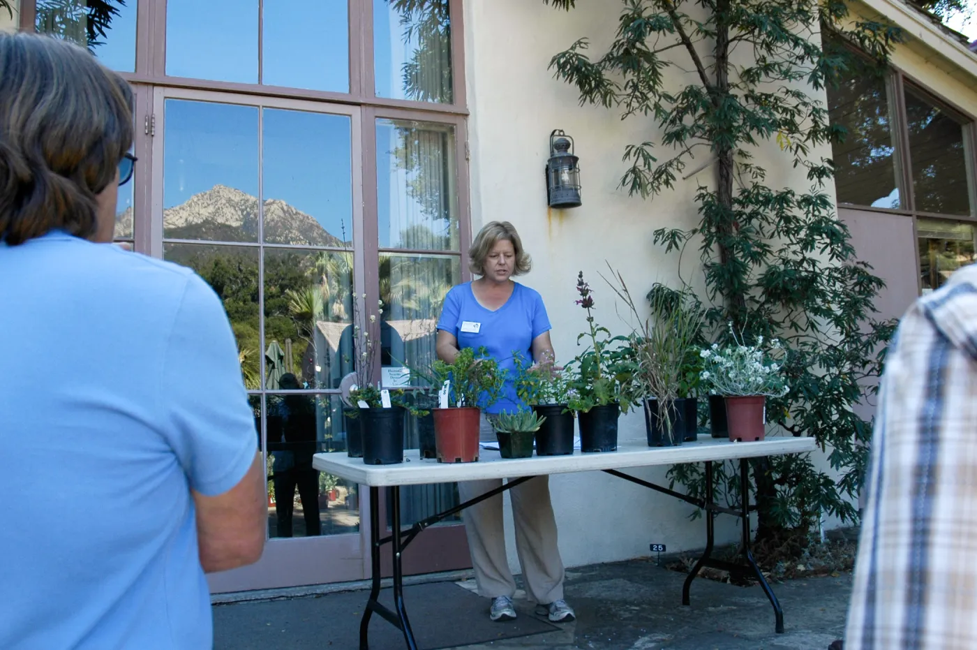 Master Gardener demonstration on the Library steps, Community Free Day, October 2011