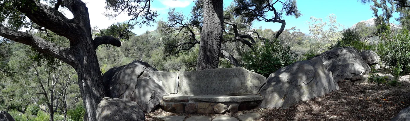 stone bench, panorama