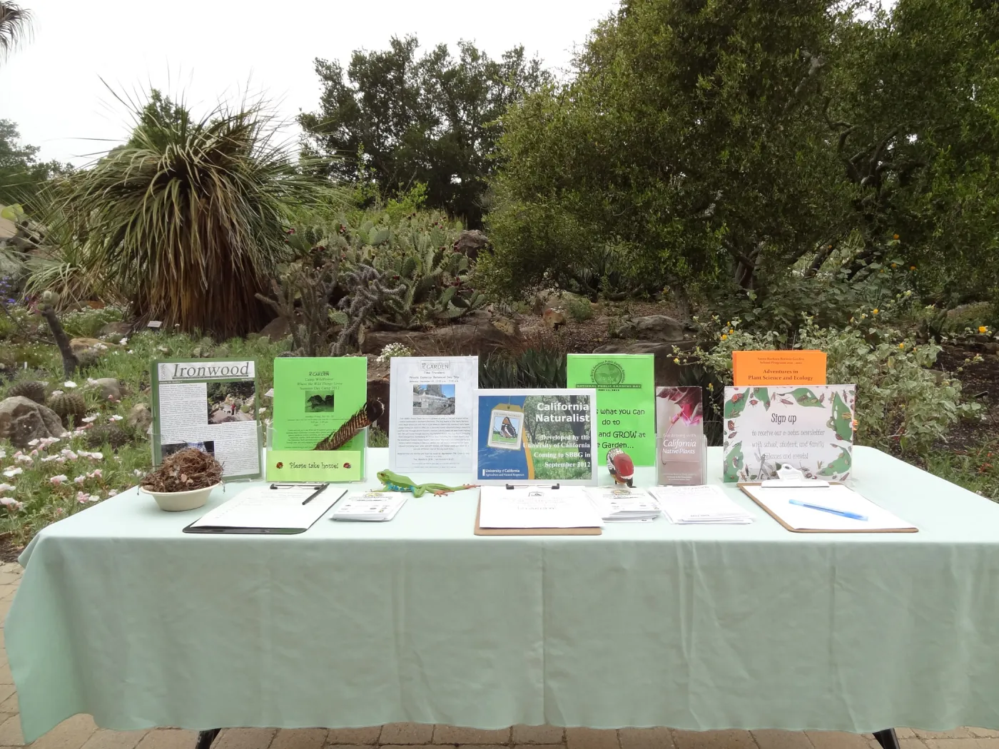 Education display tableNational Public Gardens Day 2012, SBBG