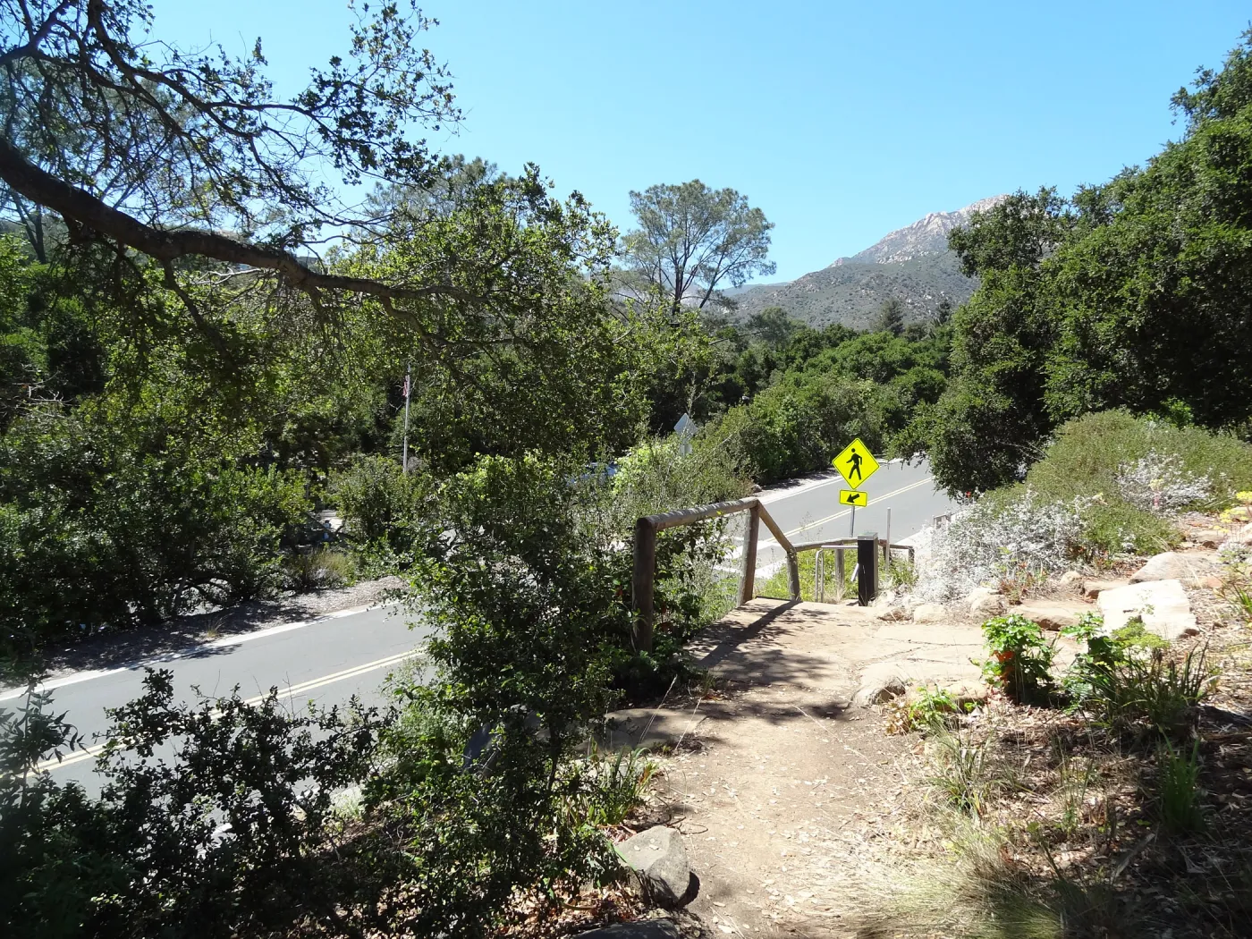 Porter Trail opath to Mission Canyon Road, La Cumbre Peak, crosswalk