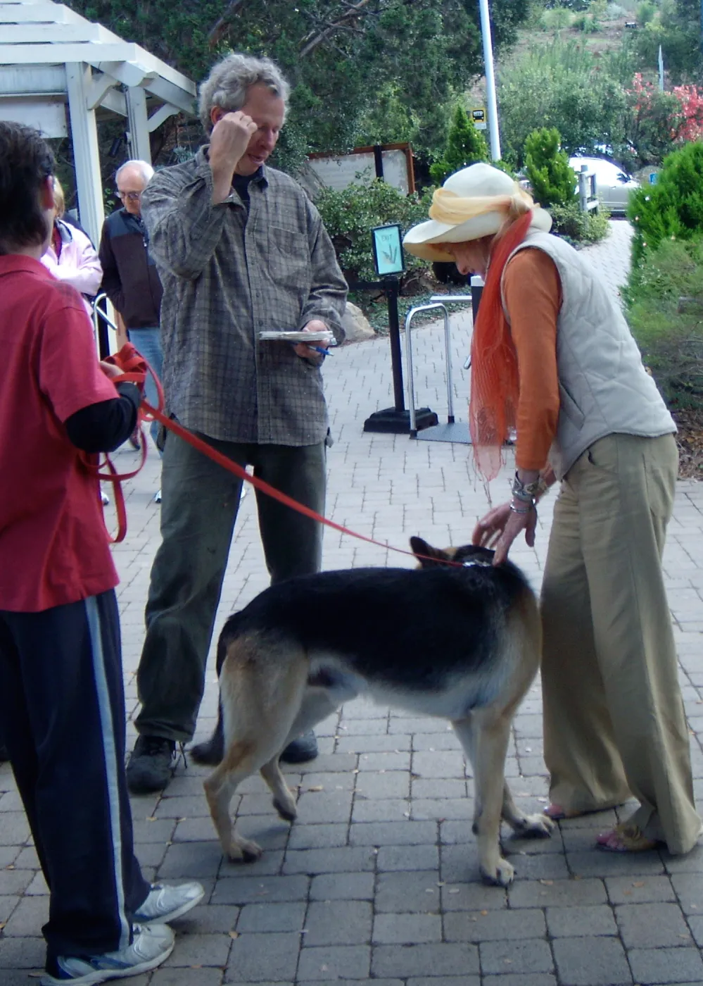 dog on leash, SBBG Holiday Marketplace, 2011