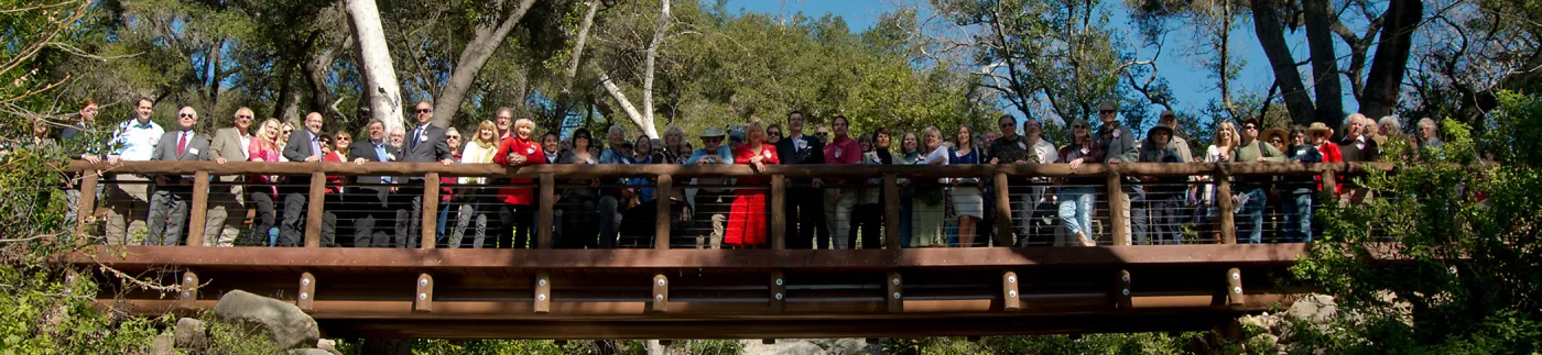 Campbell Bridge opening event, February 14, 2013, community bridge crossing, group photo