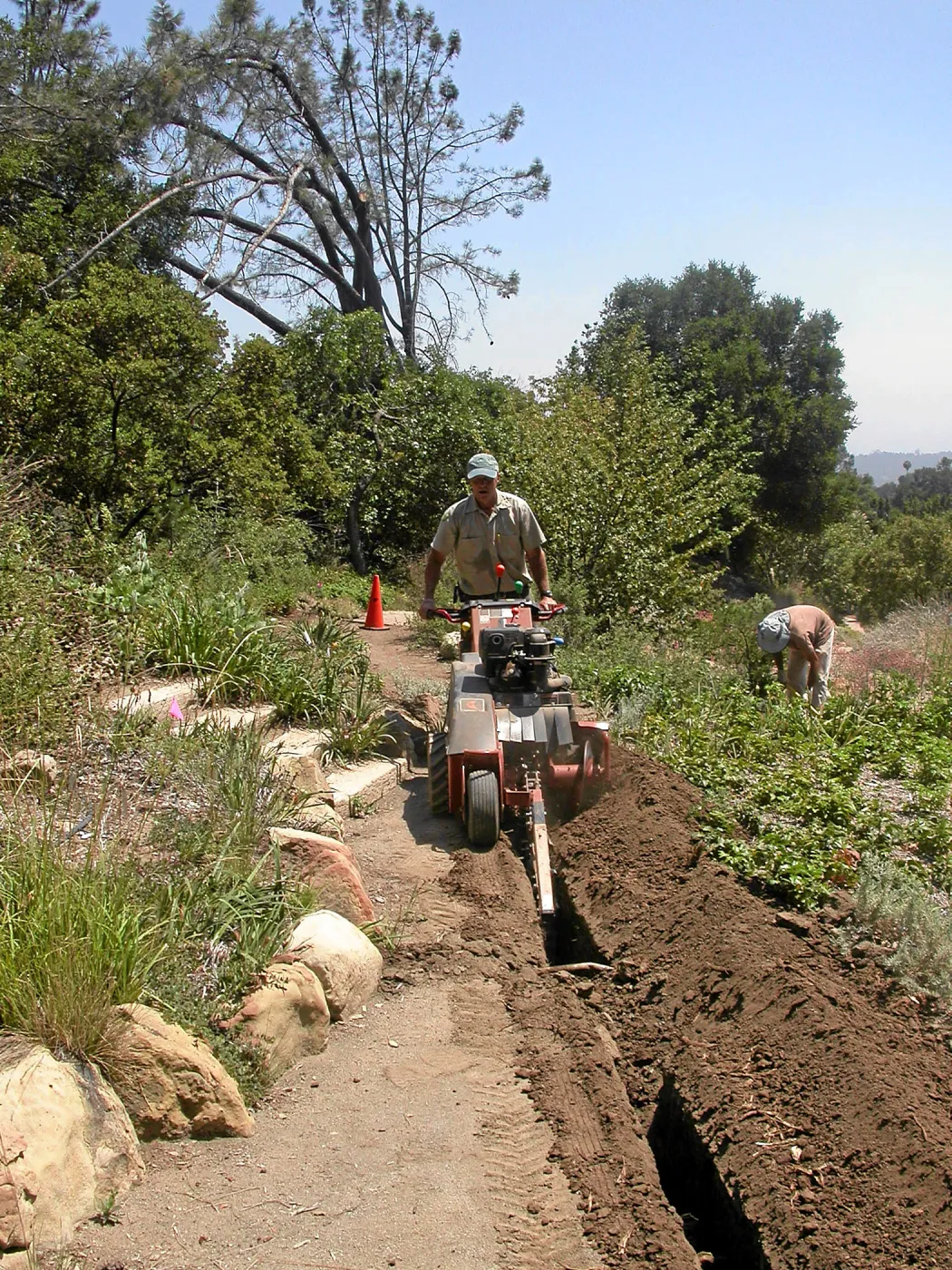 Meadow View Irrigation installation, Manuel using trencher