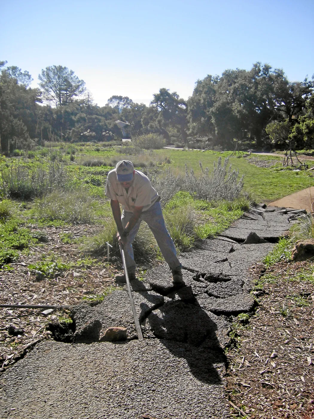 Removal of PermaCreet path at Herb Parker labrinth