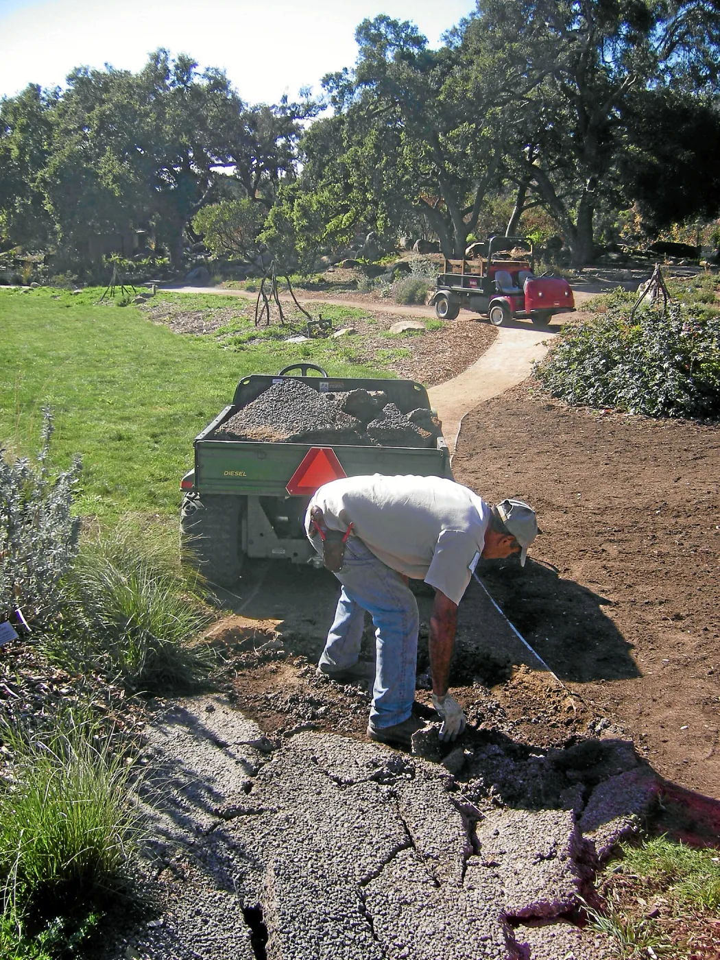 Removal of PermaCreet path at Herb Parker labrinth