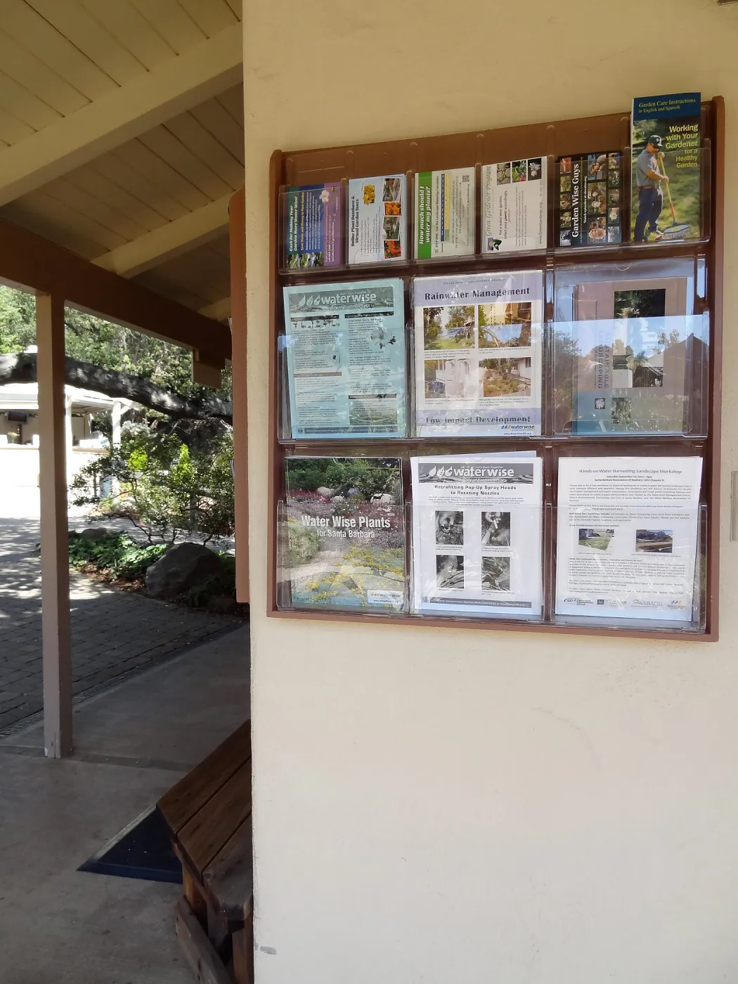 new brochure rack, Garden Shop, SBBG