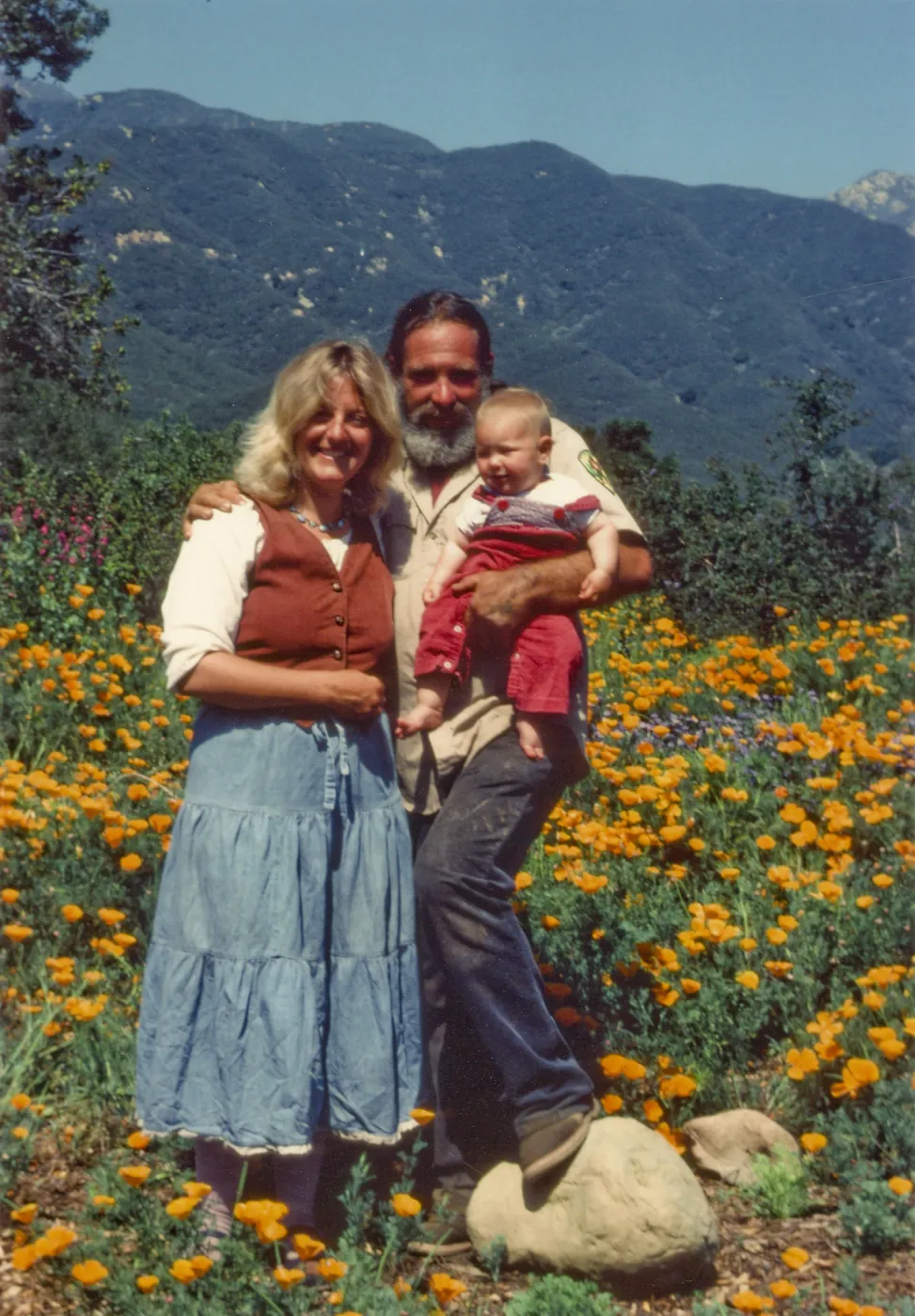 Geege, Carol, Ariel Ostroff on the Porter Trail at the Botanic Garden