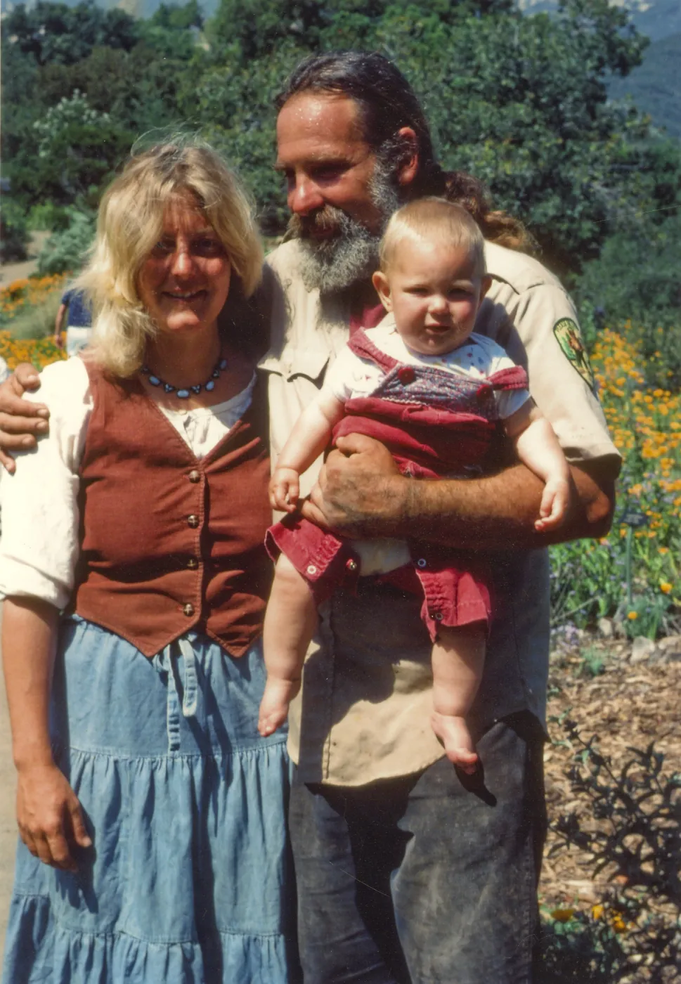 Geege, Carol, Ariel Ostroff on the Porter Trail at the Botanic Garden