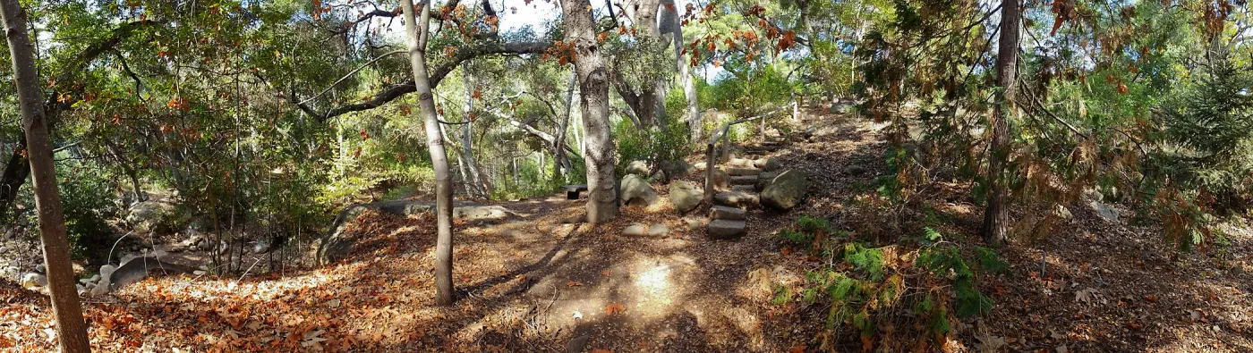 View from east wall of Mission Canyon on trail below Manzanita Section