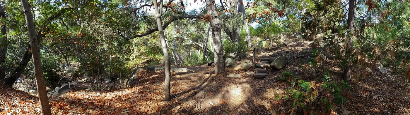View from east wall of Mission Canyon on trail below Manzanita Section