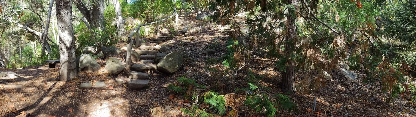 View from east wall of Mission Canyon on trail below Manzanita Section