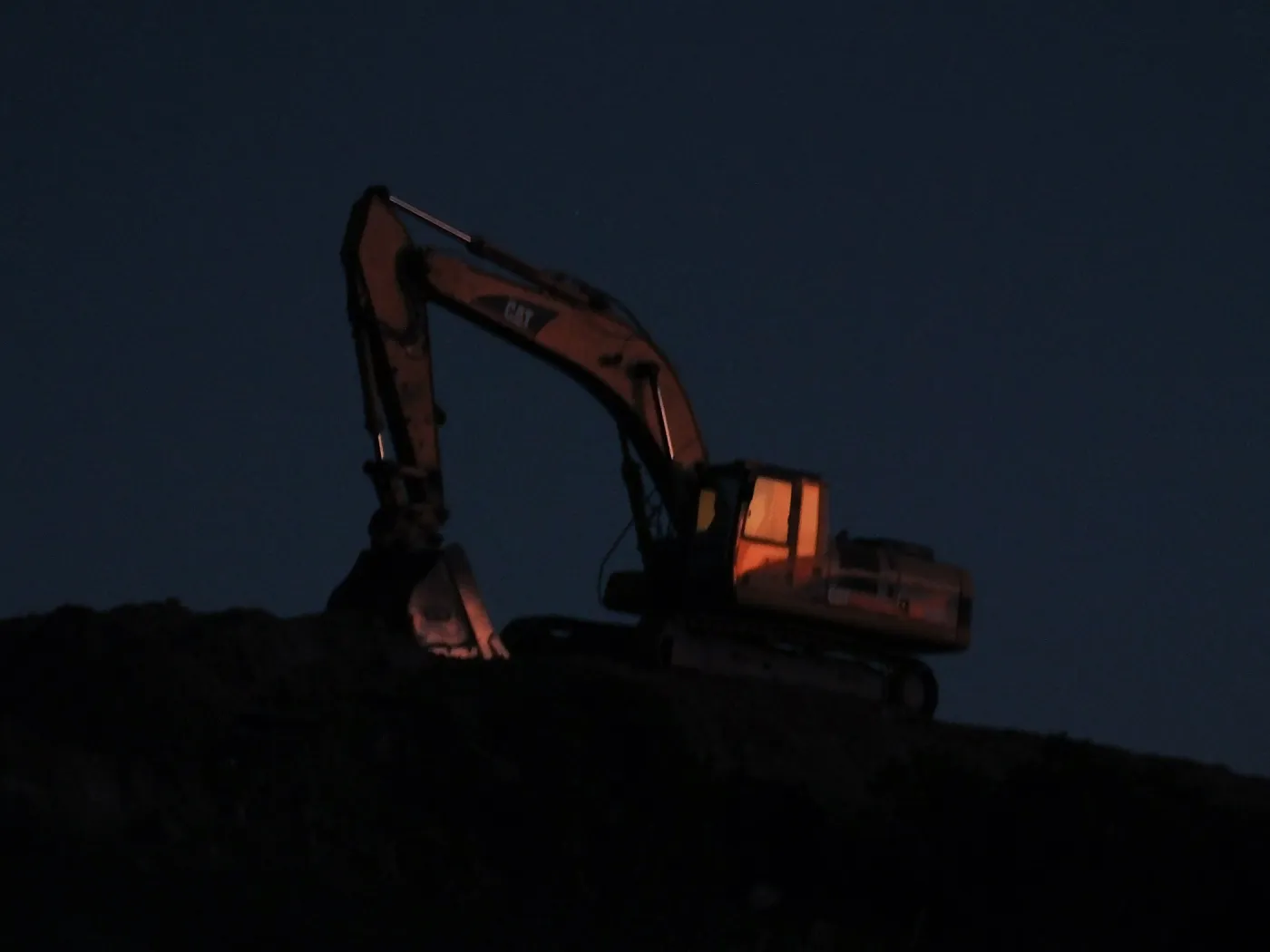 Excavator at Pritzlaff Conservation Center construction site