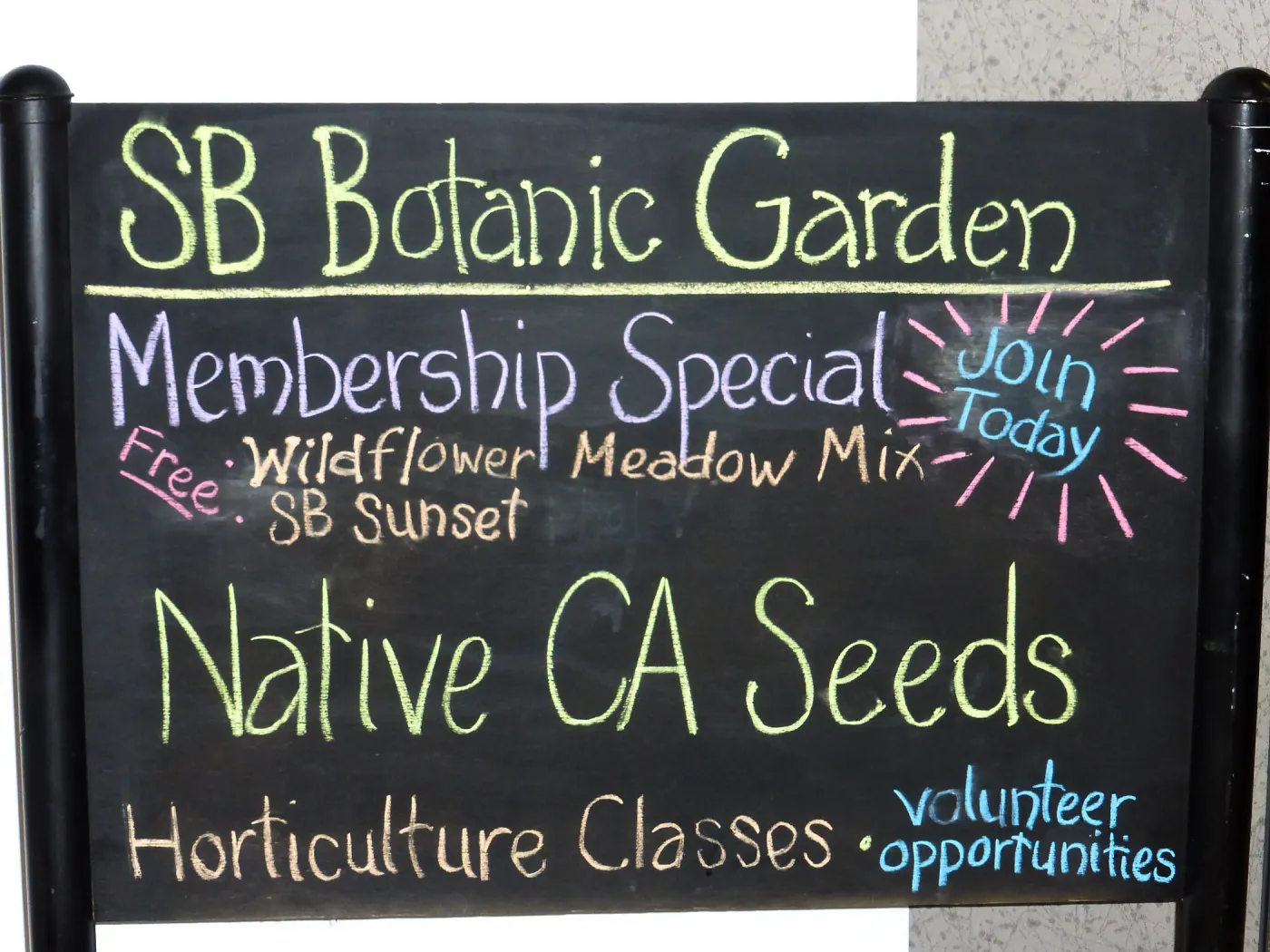SBBG sign for 7th Annual SB Seed Swap