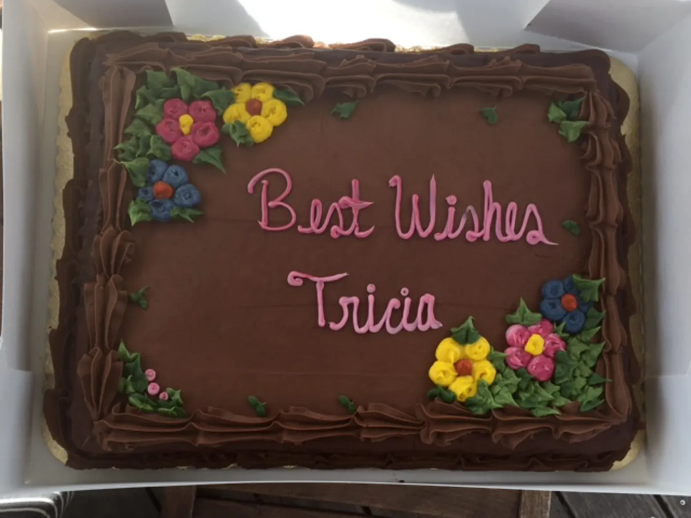 Farewell cake for Tricia Wardlaw